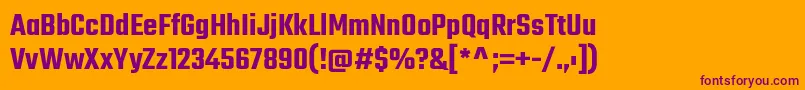 TekoSemibold Font – Purple Fonts on Orange Background