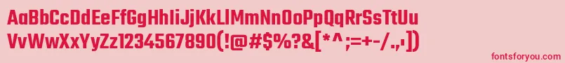 TekoSemibold Font – Red Fonts on Pink Background