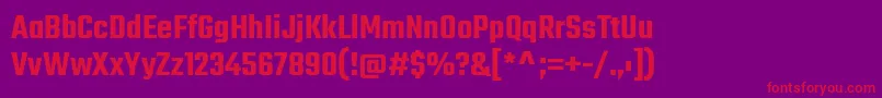 TekoSemibold Font – Red Fonts on Purple Background