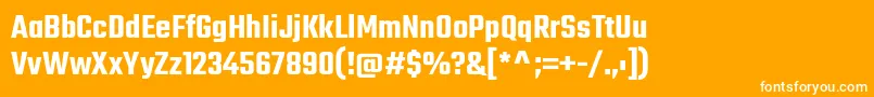 TekoSemibold-Schriftart – Weiße Schriften auf orangefarbenem Hintergrund