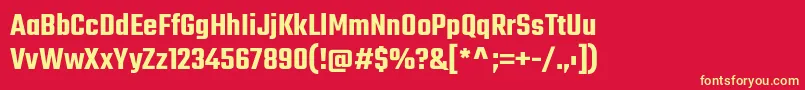 TekoSemibold Font – Yellow Fonts on Red Background