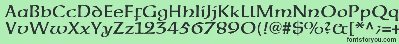 フォントNeuehammerunzialeltstd – 緑の背景に黒い文字