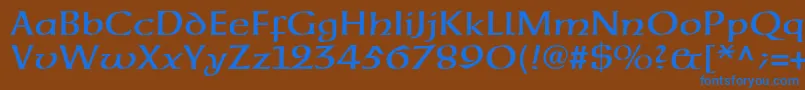 Шрифт Neuehammerunzialeltstd – синие шрифты на коричневом фоне