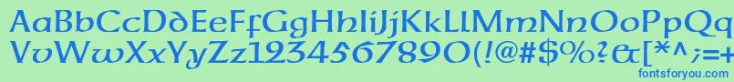 Neuehammerunzialeltstd Font – Blue Fonts on Green Background