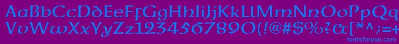フォントNeuehammerunzialeltstd – 紫色の背景に青い文字