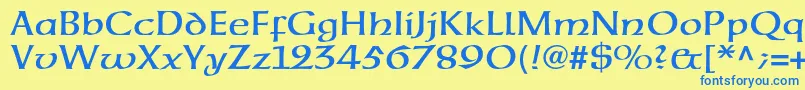 Neuehammerunzialeltstd Font – Blue Fonts on Yellow Background