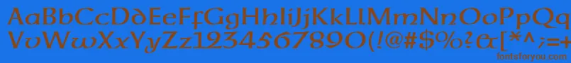 Neuehammerunzialeltstd Font – Brown Fonts on Blue Background