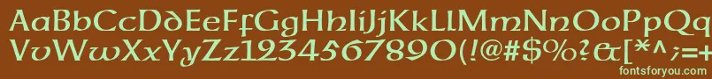 Neuehammerunzialeltstd Font – Green Fonts on Brown Background