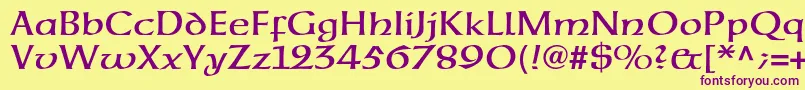 Neuehammerunzialeltstd Font – Purple Fonts on Yellow Background