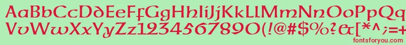 Neuehammerunzialeltstd Font – Red Fonts on Green Background