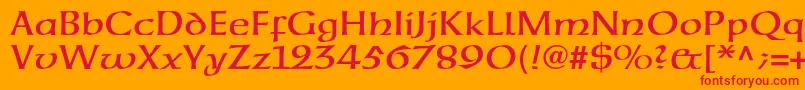 フォントNeuehammerunzialeltstd – オレンジの背景に赤い文字