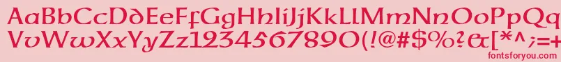 Шрифт Neuehammerunzialeltstd – красные шрифты на розовом фоне