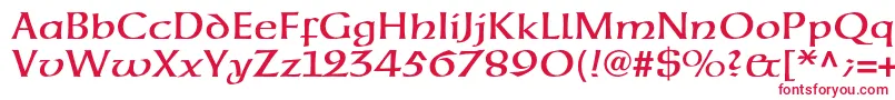 Neuehammerunzialeltstd-Schriftart – Rote Schriften auf weißem Hintergrund
