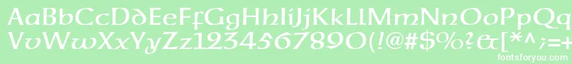 フォントNeuehammerunzialeltstd – 緑の背景に白い文字