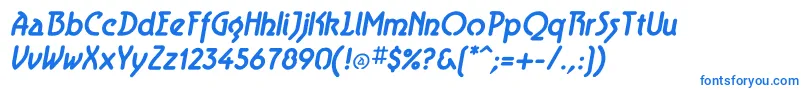 AeroliteBoldItalic Font – Blue Fonts on White Background