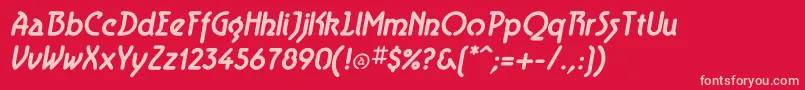 AeroliteBoldItalic Font – Pink Fonts on Red Background