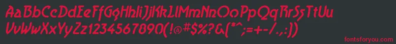 AeroliteBoldItalic Font – Red Fonts on Black Background