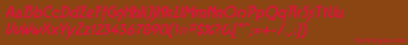 AeroliteBoldItalic Font – Red Fonts on Brown Background