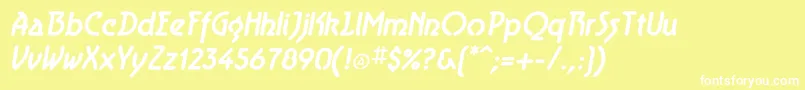 AeroliteBoldItalic Font – White Fonts on Yellow Background