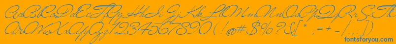 Mrblaketon Font – Blue Fonts on Orange Background