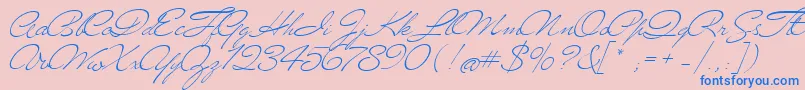 Mrblaketon-Schriftart – Blaue Schriften auf rosa Hintergrund