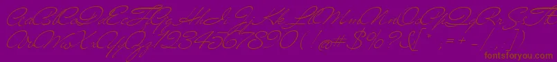 Mrblaketon-Schriftart – Braune Schriften auf violettem Hintergrund