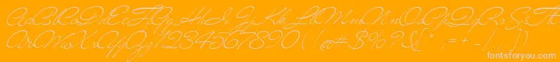 Mrblaketon-Schriftart – Rosa Schriften auf orangefarbenem Hintergrund