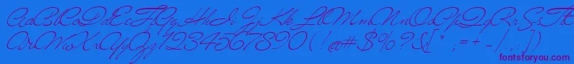 Mrblaketon Font – Purple Fonts on Blue Background