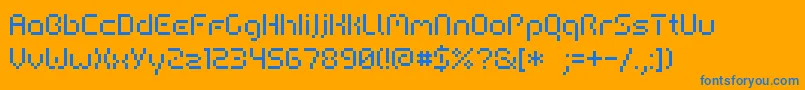 フォントHiAi – オレンジの背景に青い文字