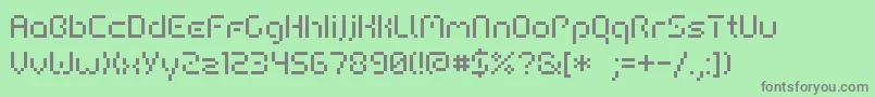 フォントHiAi – 緑の背景に灰色の文字