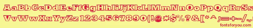 NacimientoExtrabold Font – Red Fonts on Yellow Background