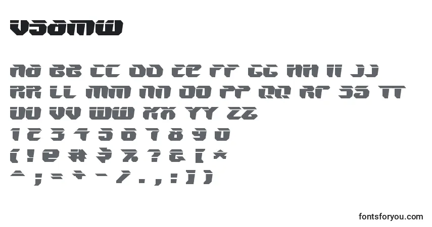 Schriftart V5amw – Alphabet, Zahlen, spezielle Symbole