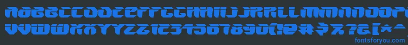 フォントV5amw – 黒い背景に青い文字