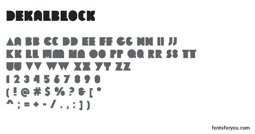 Schriftart DekalBlock – Alphabet, Zahlen, spezielle Symbole
