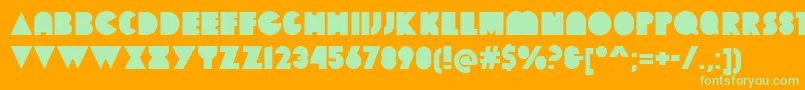 Czcionka DekalBlock – zielone czcionki na pomarańczowym tle