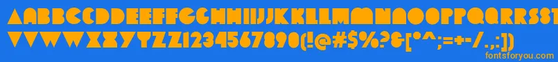 DekalBlock Font – Orange Fonts on Blue Background