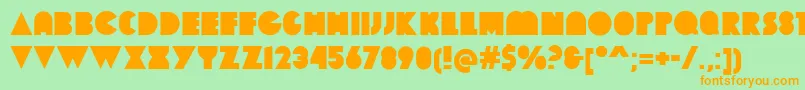 DekalBlock Font – Orange Fonts on Green Background