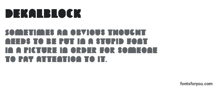 Überblick über die Schriftart DekalBlock