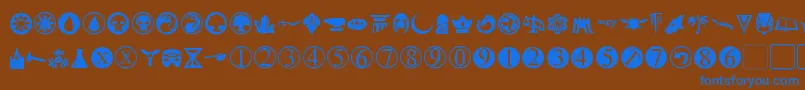 PlanewalkerDings Font – Blue Fonts on Brown Background
