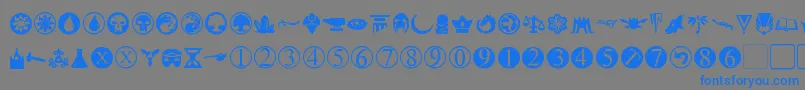 PlanewalkerDings Font – Blue Fonts on Gray Background