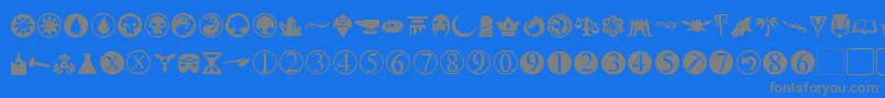 フォントPlanewalkerDings – 青い背景に灰色の文字