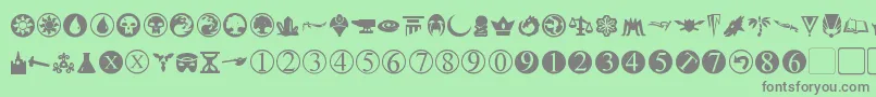 フォントPlanewalkerDings – 緑の背景に灰色の文字