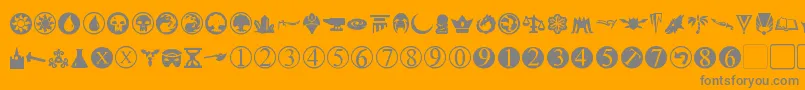PlanewalkerDings Font – Gray Fonts on Orange Background