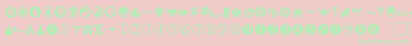 PlanewalkerDings Font – Green Fonts on Pink Background