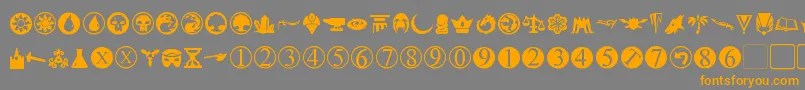 PlanewalkerDings Font – Orange Fonts on Gray Background