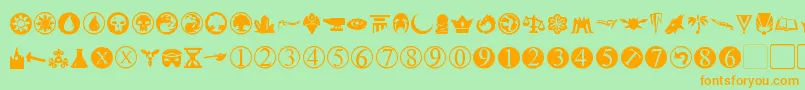 PlanewalkerDings Font – Orange Fonts on Green Background