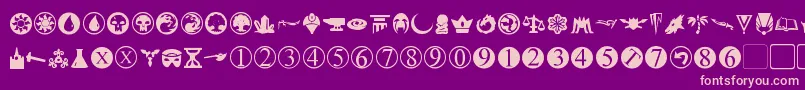 PlanewalkerDings Font – Pink Fonts on Purple Background