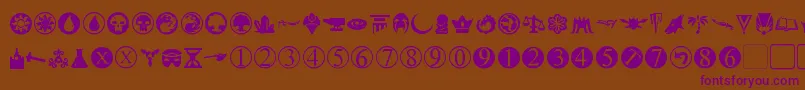 PlanewalkerDings Font – Purple Fonts on Brown Background