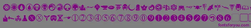 PlanewalkerDings Font – Purple Fonts on Gray Background
