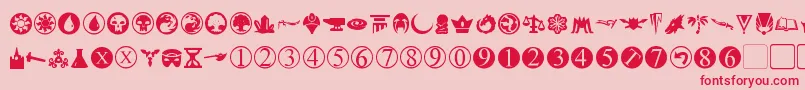 PlanewalkerDings Font – Red Fonts on Pink Background